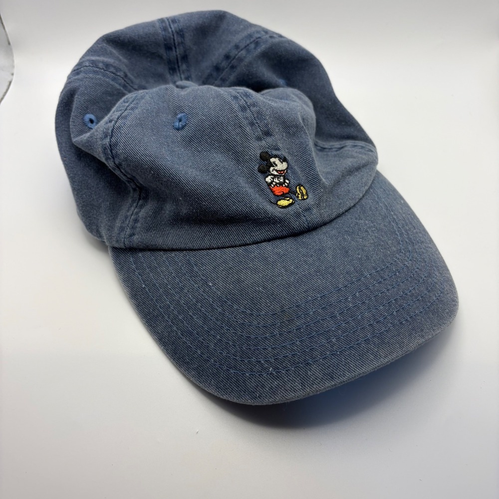 Disney Parks Mickey Mouse Embroidered Blue Cotton Baseball Cap Hat Adult 57-61cm